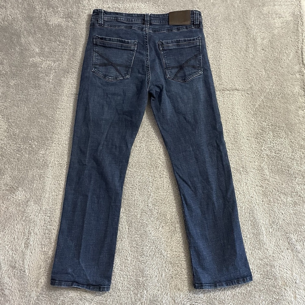TK Axel‎ Jeans Mens 34x32 Slim Boot Cut Blue Denim Dark Wash Mid Rise Stretch - Picture 8 of 8